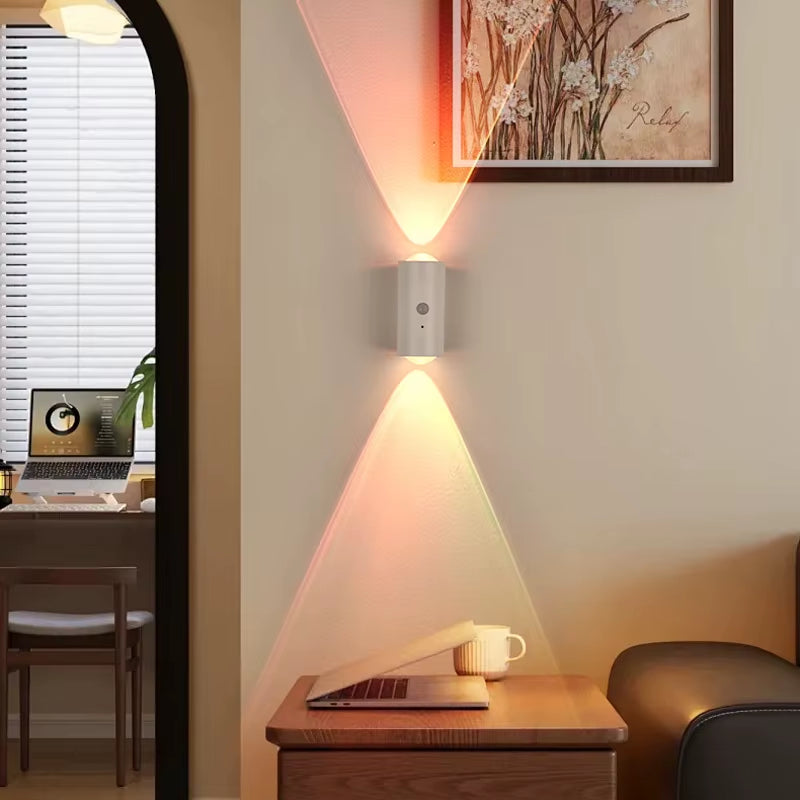 Cat Eye Dual Head Motion Sensor Wall Light 16 RGB Colors Auto On/Off 3M Range Magnetic Mount for Bedroom Hallway