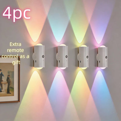 Cat Eye Dual Head Motion Sensor Wall Light 16 RGB Colors Auto On/Off 3M Range Magnetic Mount for Bedroom Hallway